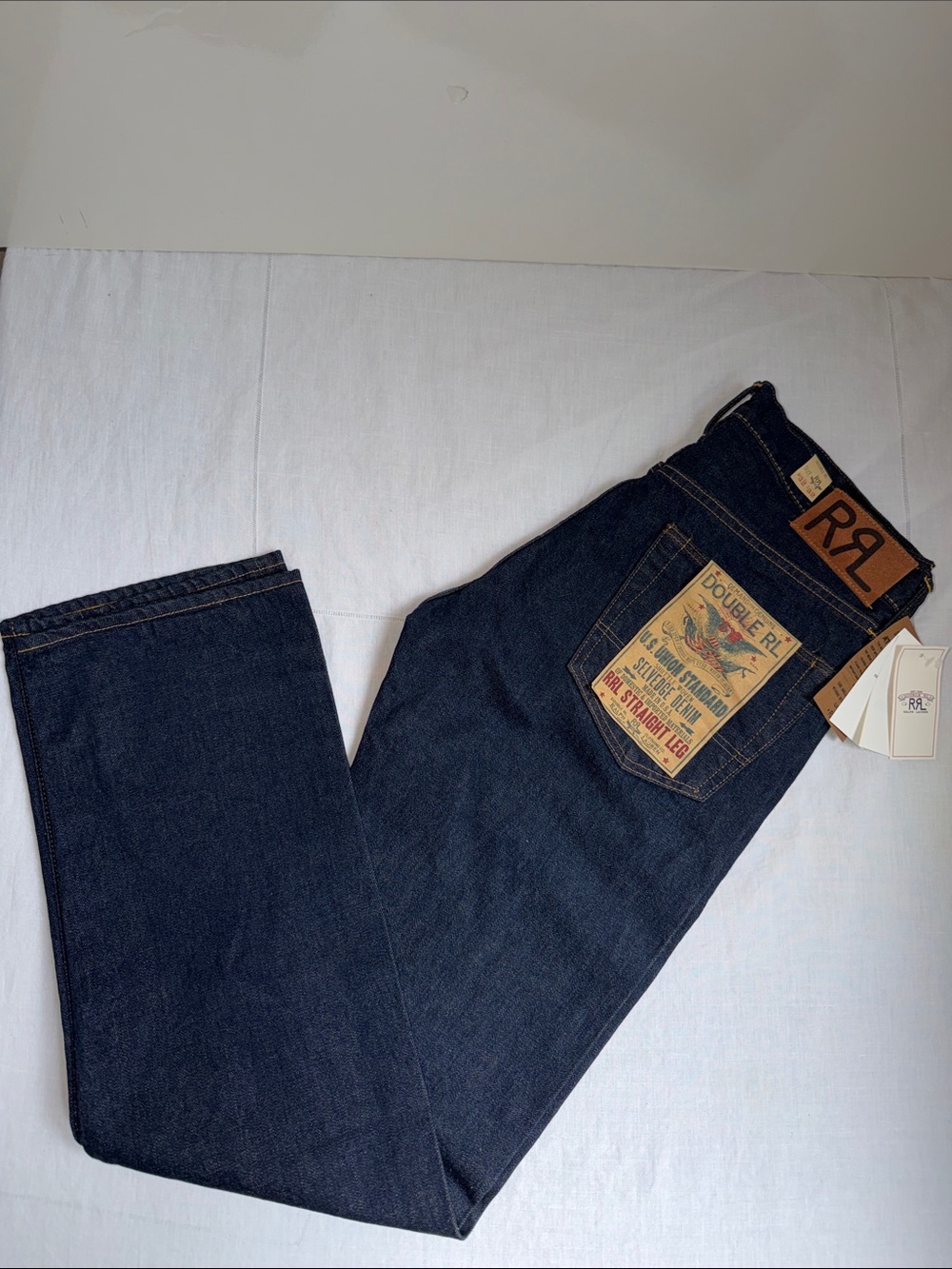 NWT New RRL Ralph Lauren Straight Leg SELVEDGE JEAN - EAST WEST size 32 x 32 - Picture 2 of 10